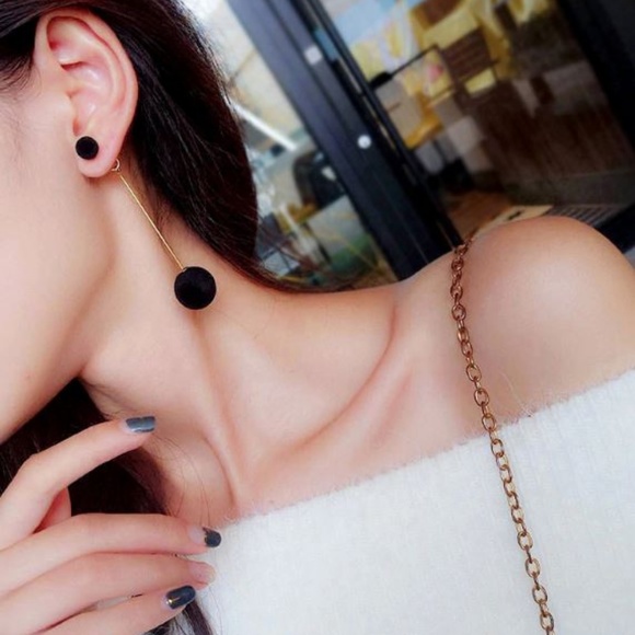 2 pair Women's Ball Drop Earrings - Picture 2 of 8